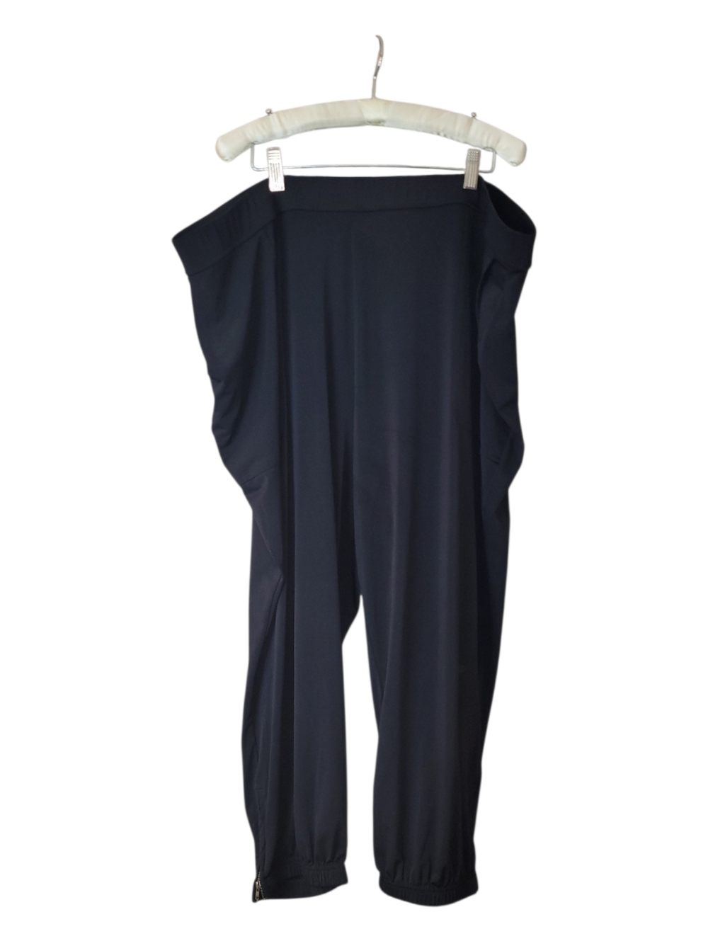 Lisa Rinna Collection Black Joggers Zip Ankle Elastic waist 3X Pants Stretch - Picture 4 of 5